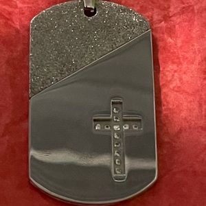 Stainless steel cross tag pendant with chain